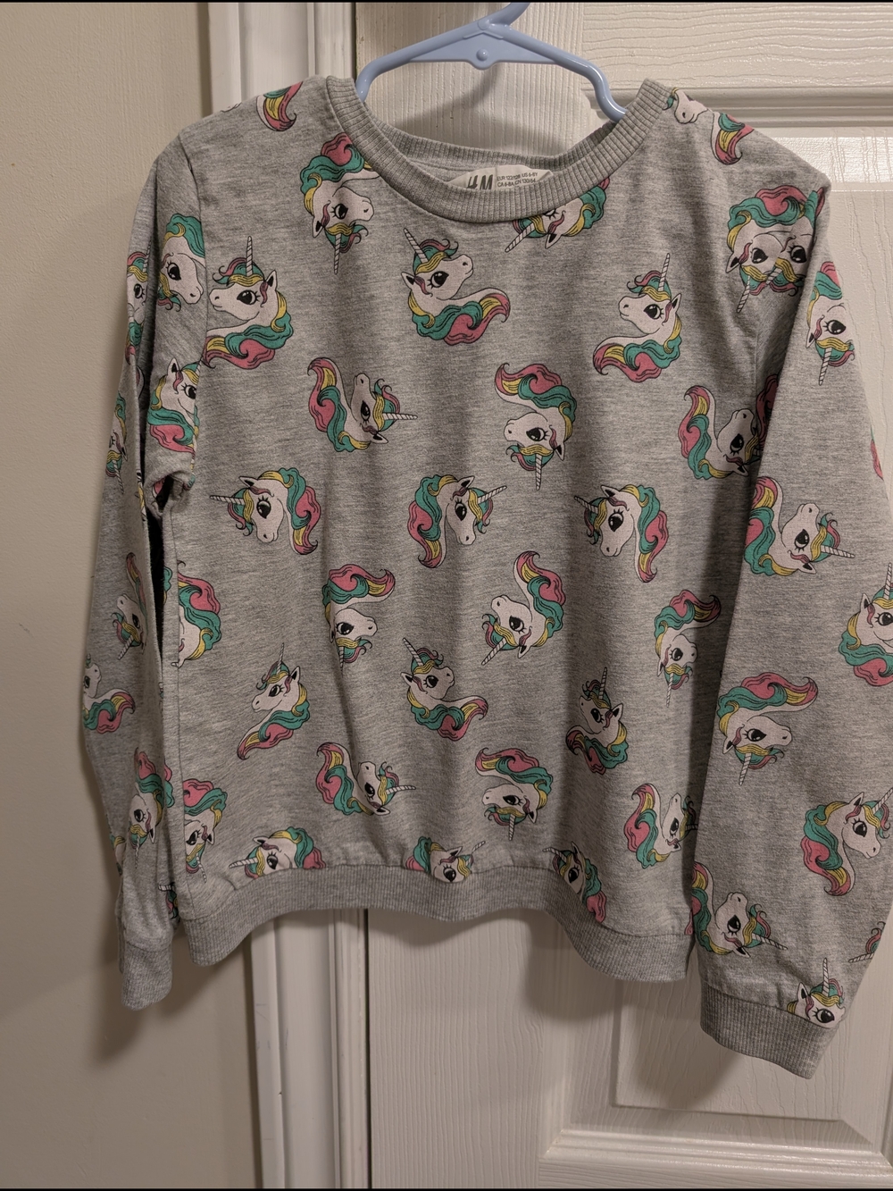 Gray Unicorn Print Sweatshirt - Multicolor Mane 6-8Y